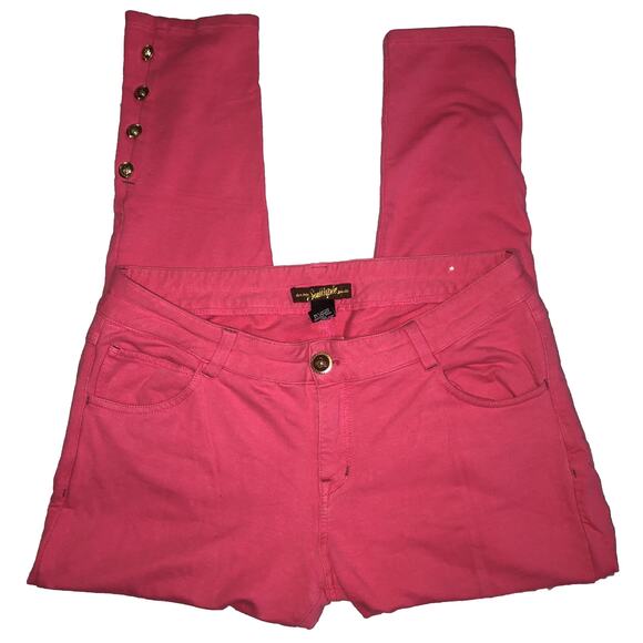 SouthPole Pink Stretchy Gold Button Accent Leggings Size 16 - Picture 1 of 4